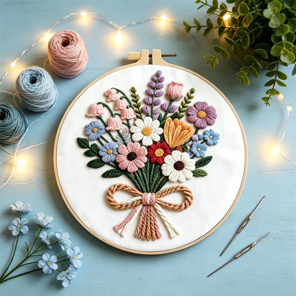 Embroidery Guide Paper - طقم تطريز يدوي على شكل زهرة