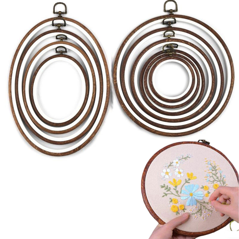Embroidery Hoop Stand - 10 قطعة أداة الخياطة مستديرة البيضاوي
