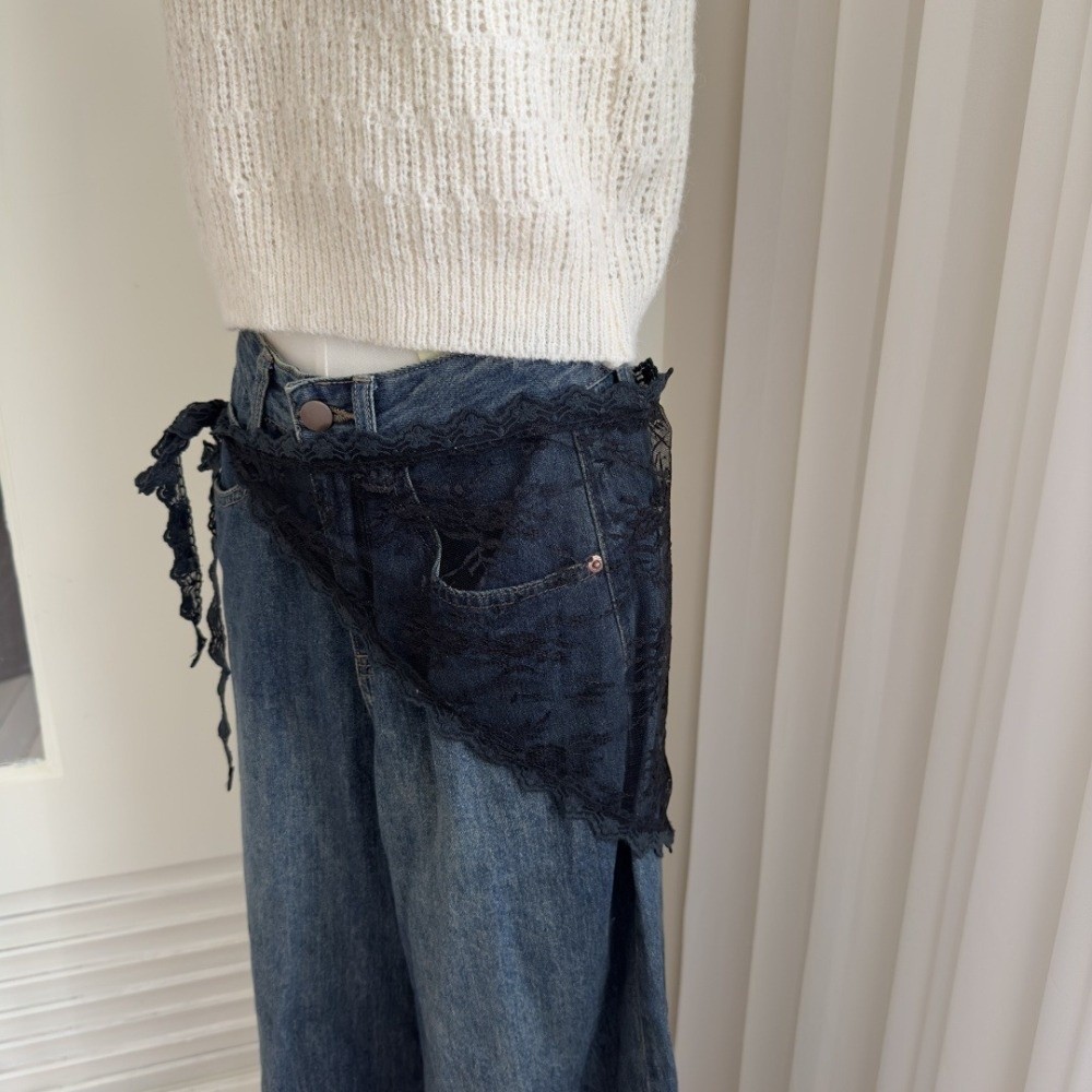 Embroidery Skirt - إكسسوارات أزياء Y2K: وشاح خصر مثلث