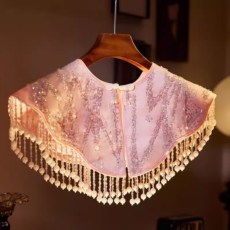 Embroidery Pashmina - المرأة الربيع الصيف التطريز الفاخرة اللؤلؤ
