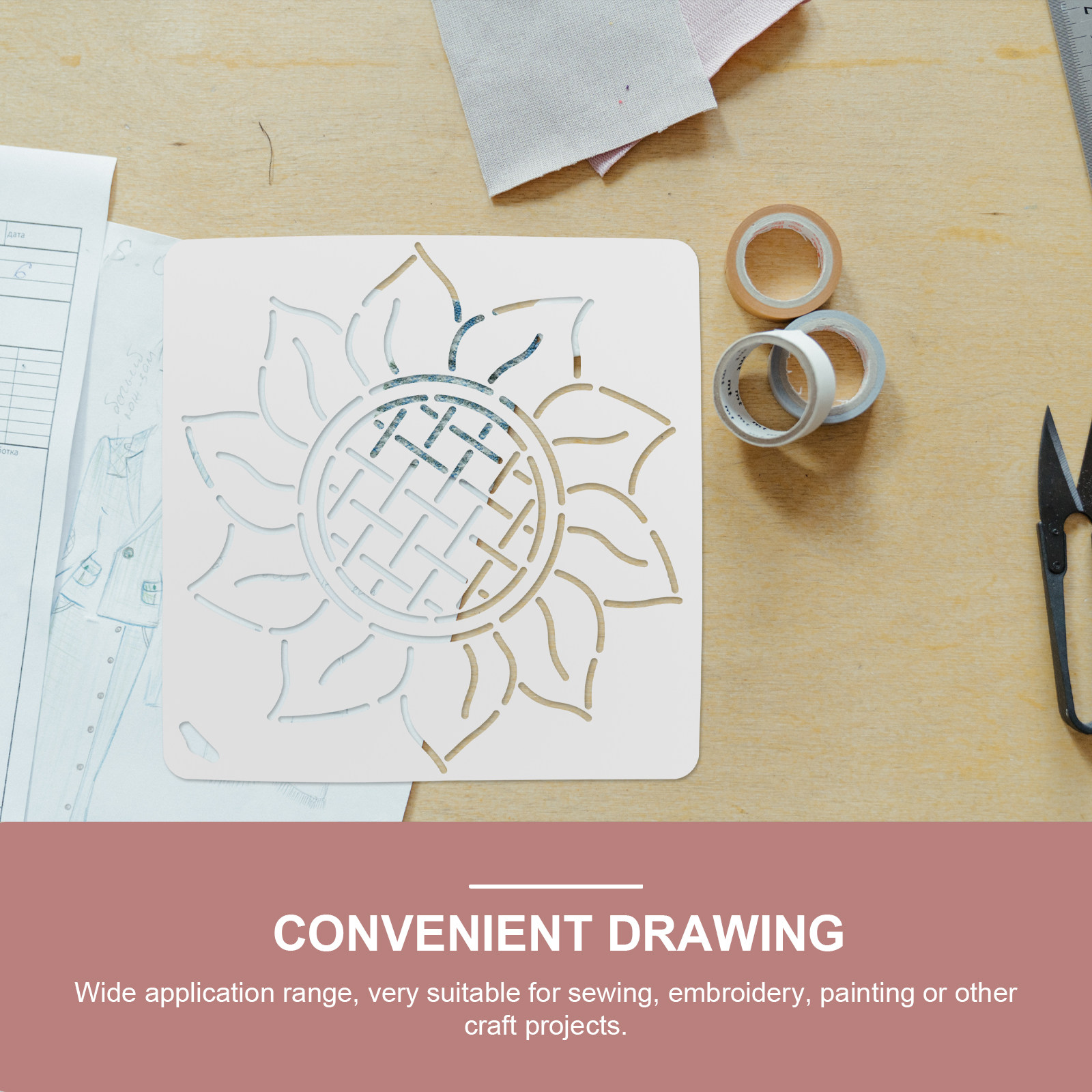 Embroidery And Quilting - قالب خياطة بلاستيكي مجوف متين، مسطرة
