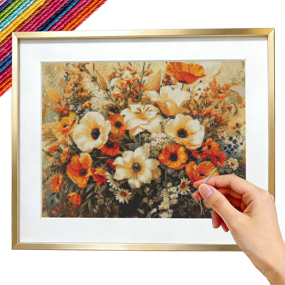 Embroidery Guide Paper - مجموعات التطريز المتقاطع 11CT، قماش مطبوع