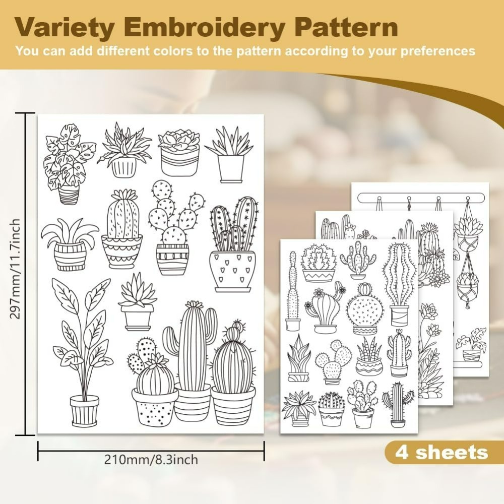 30 قطعة بونساي الصبار التطريز  - مراجعة Embroidery Cloth وسعره