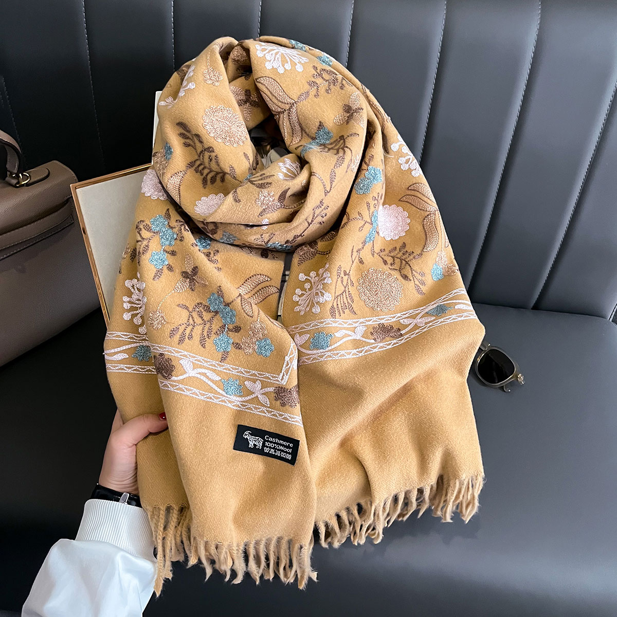 جديد شتاء دافئ الكشمير وشاح لل - مراجعة Embroidery Pashmina وسعره