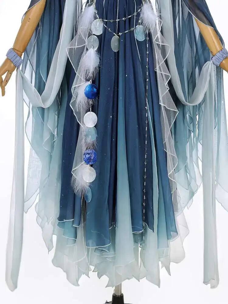 فستان أزرق فريد بتطريز ثقيل، ب - مراجعة Embroidery Skirt وسعره