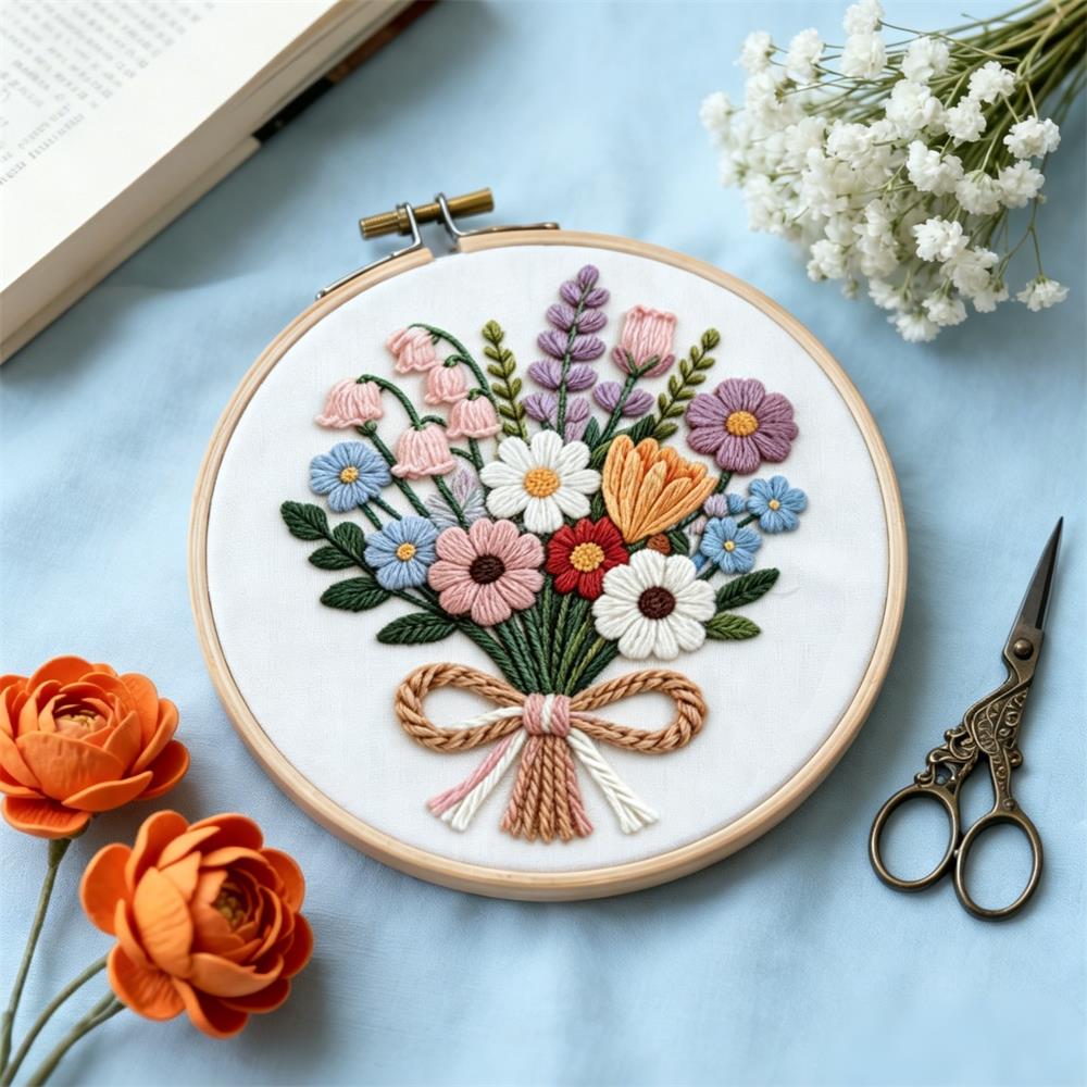 طقم تطريز يدوي على شكل زهرة ال - مراجعة Embroidery Guide Paper وسعره
