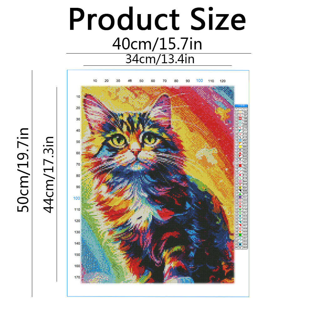 طقم تطريز على شكل قطة ملونة بت - مراجعة Embroidery Guide Paper وسعره
