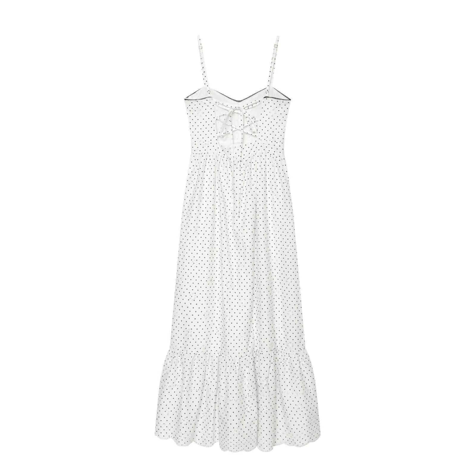 فستان نسائي أبيض منقط بتطريز م - مراجعة Embroidery Eyelet وسعره