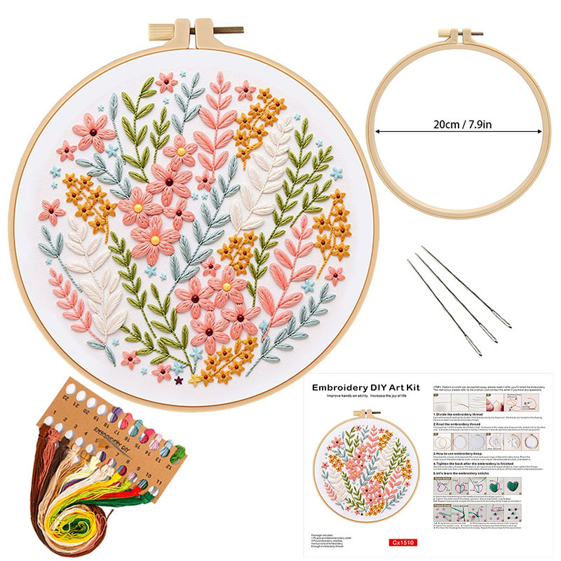 طقم تطريز الزهور للمبتدئين، نم - مراجعة Embroidery Guide Paper وسعره