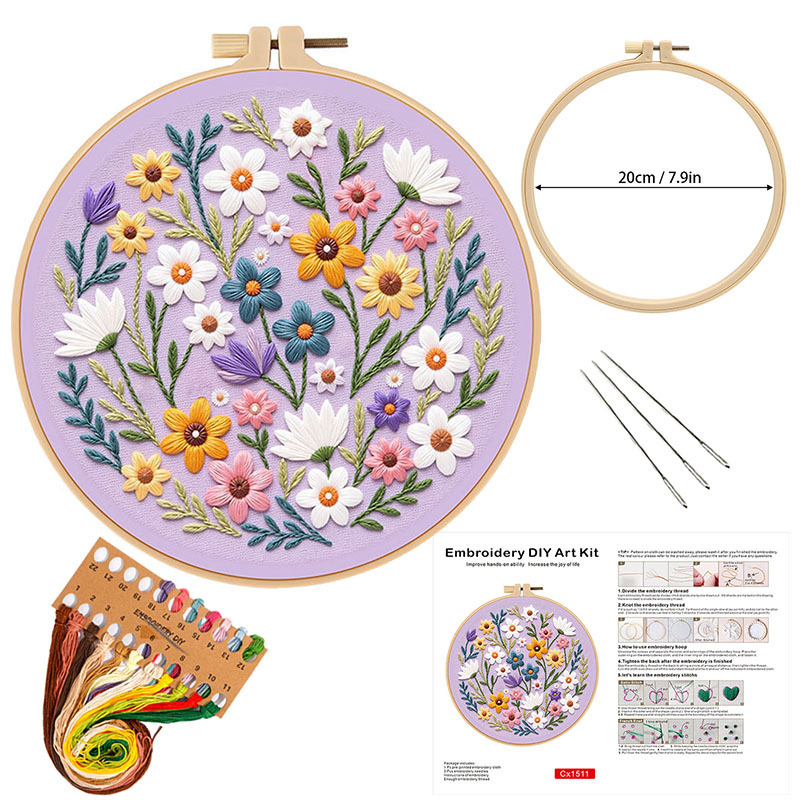 طقم تطريز الزهور للمبتدئين، نم - مراجعة Embroidery Guide Paper وسعره