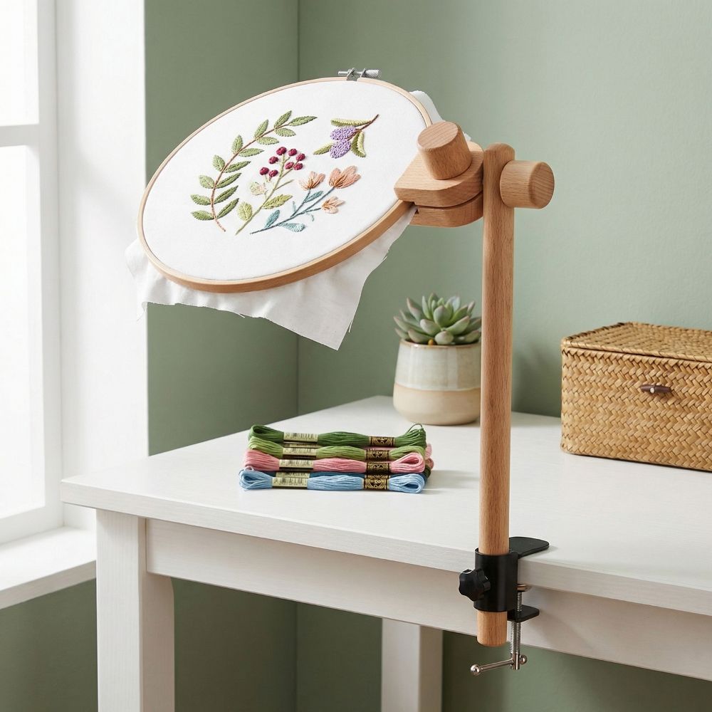 حامل إطار تطريز من خشب الزان ق - مراجعة Embroidery Hoop Stand وسعره