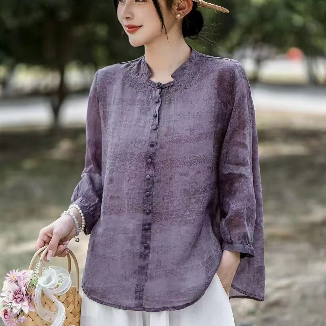 بلوزات هاراجوكو أنيقة بقصة ضيق - مراجعة Embroidery Pashmina وسعره