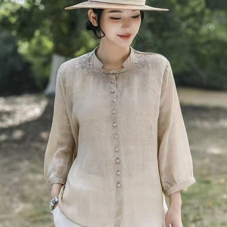 بلوزات هاراجوكو أنيقة بقصة ضيق - مراجعة Embroidery Pashmina وسعره