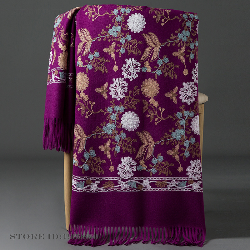 شال نسائي من الكشمير والباشمين - مراجعة Embroidery Pashmina وسعره
