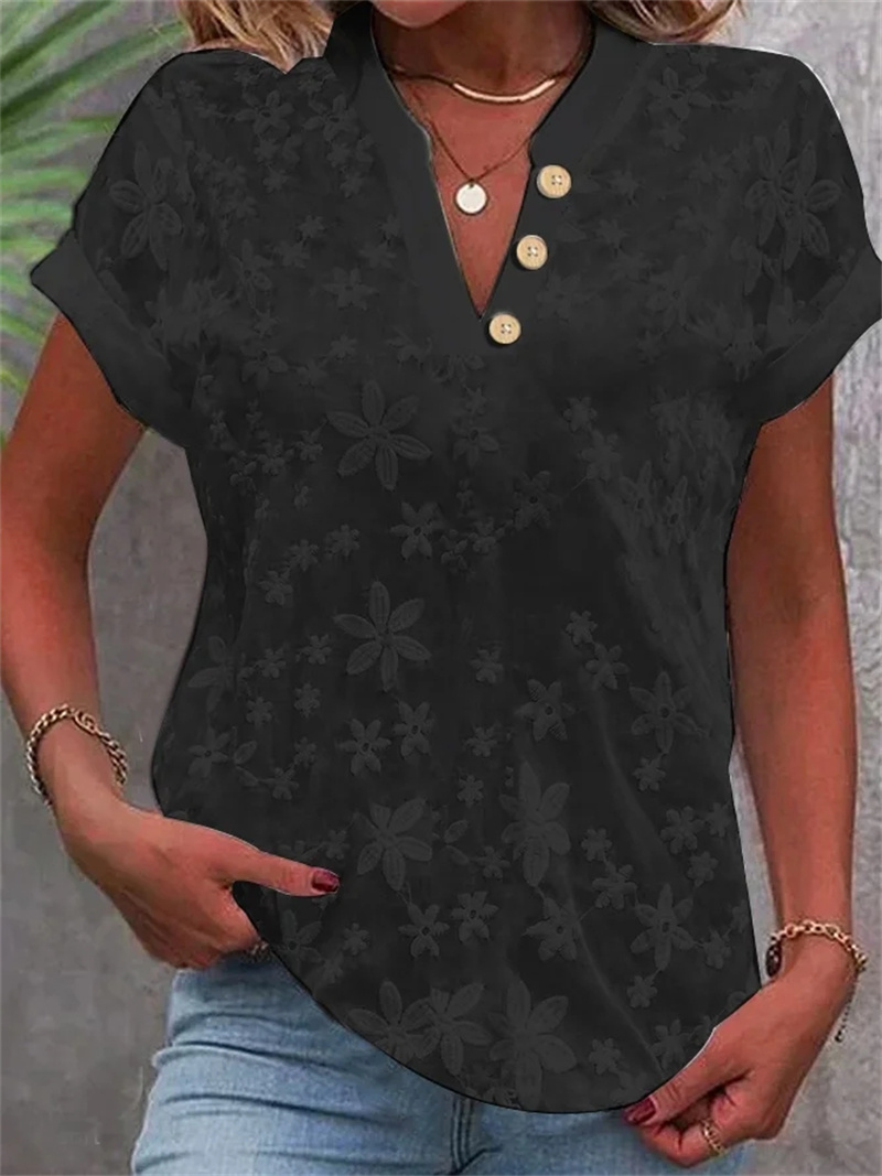بلوزة نسائية قصيرة من الدانتيل - مراجعة Embroidery Eyelet وسعره