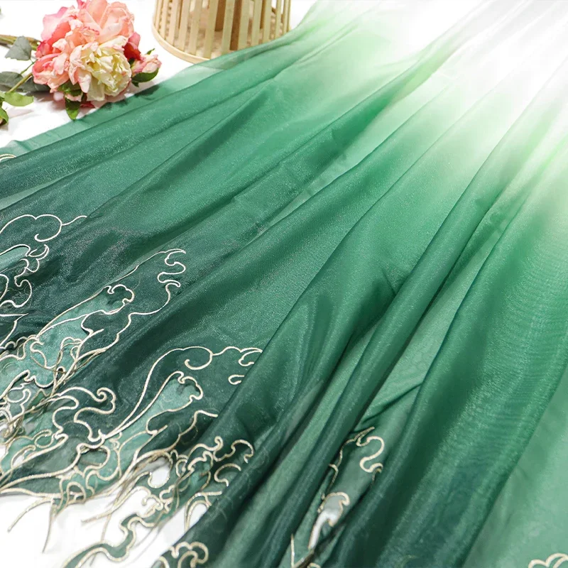 قماش تدرج اللون بتطريز على الط - مراجعة Embroidery Skirt وسعره