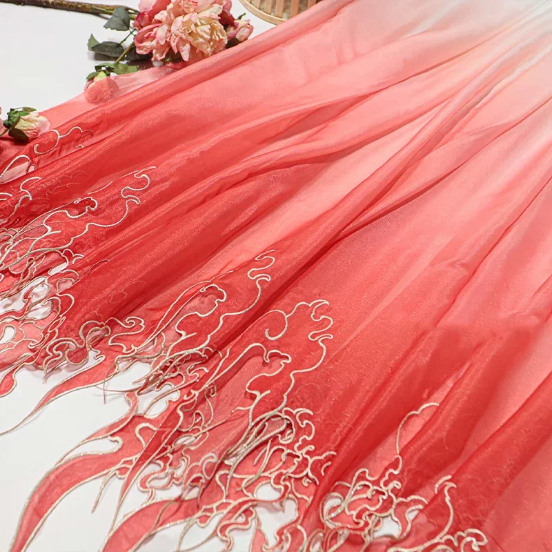 قماش تدرج اللون بتطريز على الط - مراجعة Embroidery Skirt وسعره