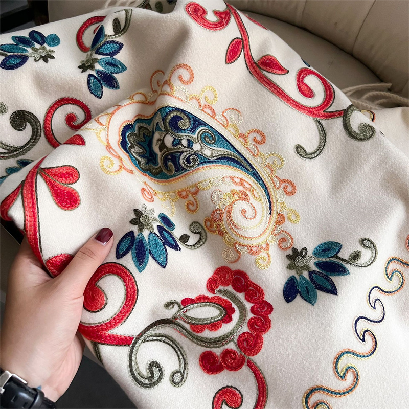 وشاح شتوي للنساء ، شال سميك ،  - مراجعة Embroidery Pashmina وسعره