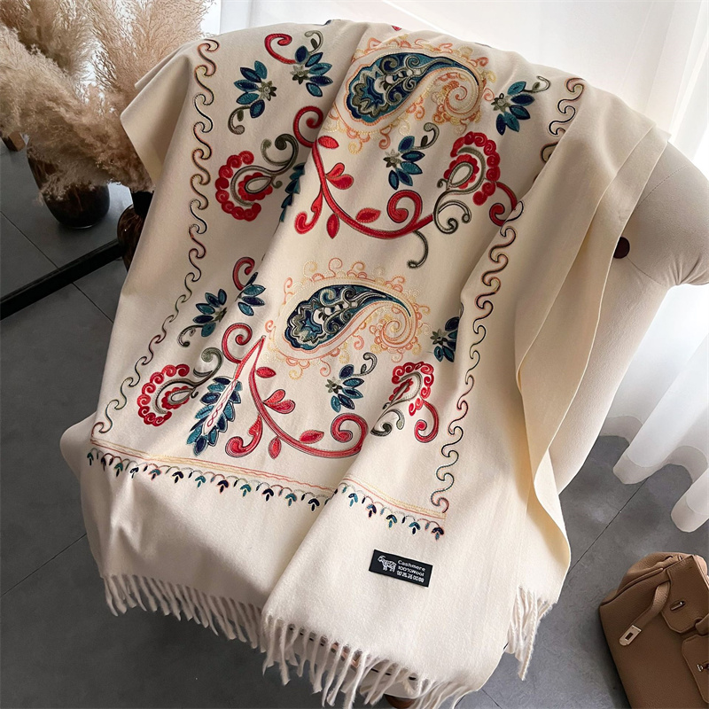 وشاح شتوي للنساء ، شال سميك ،  - مراجعة Embroidery Pashmina وسعره
