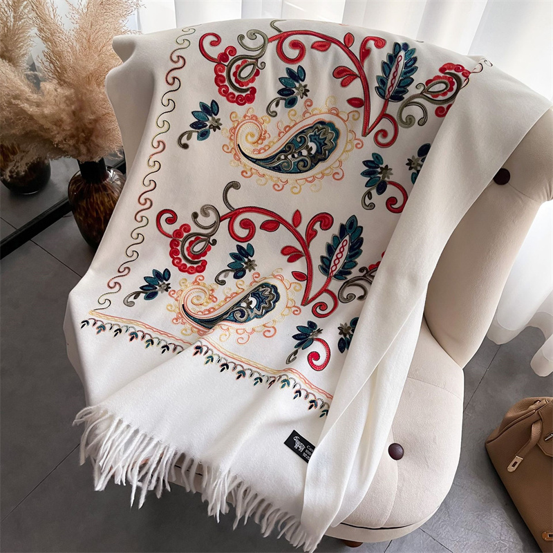 وشاح شتوي للنساء ، شال سميك ،  - مراجعة Embroidery Pashmina وسعره
