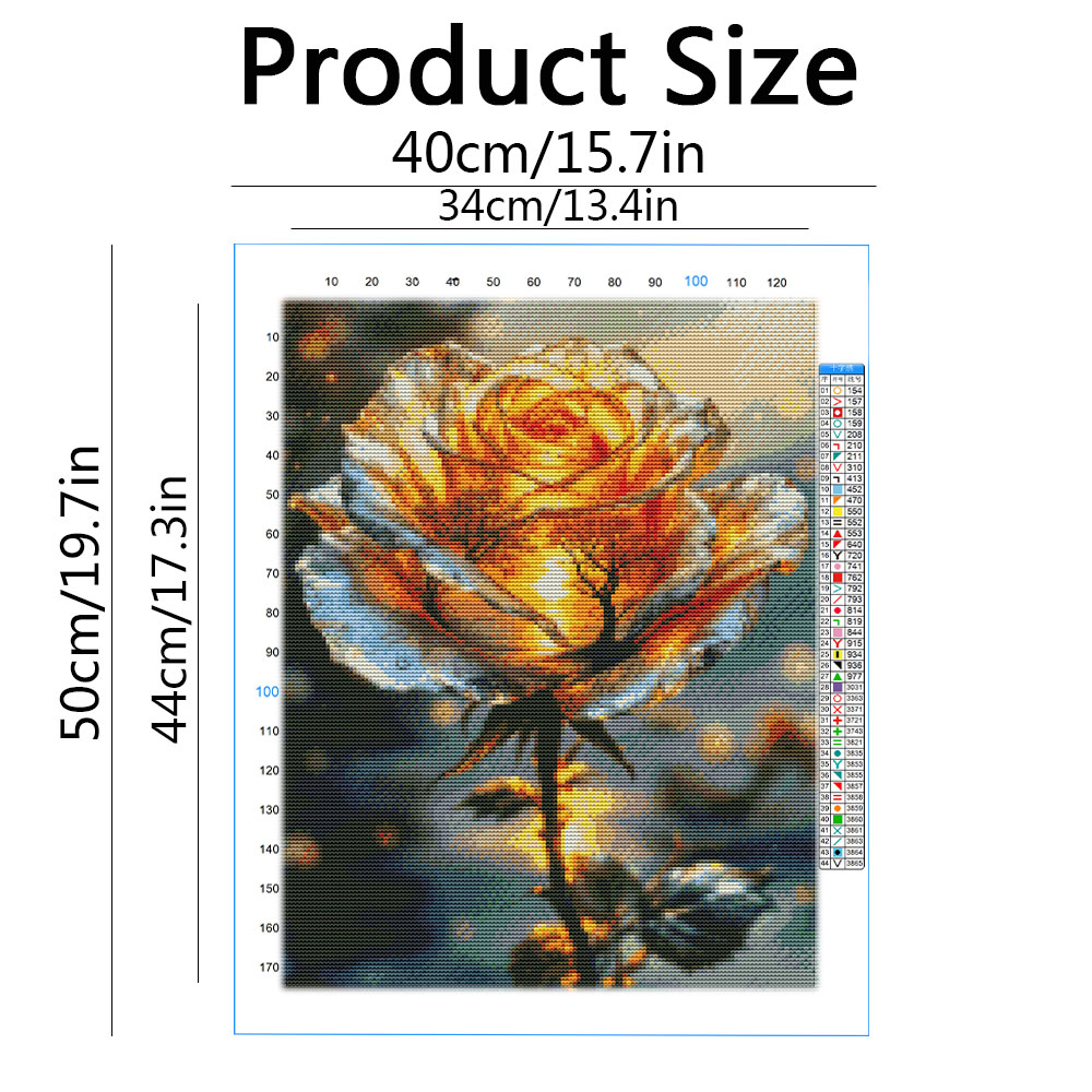 طقم تطريز 11CT على شكل وردة، ت - مراجعة Embroidery Guide Paper وسعره