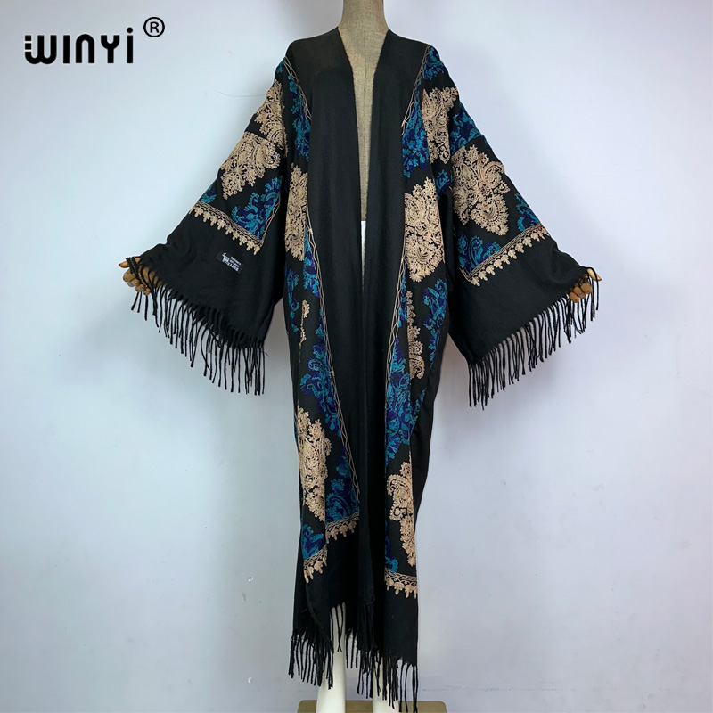 WINYI الشتاء النساء شرابة البا - مراجعة Embroidery Pashmina وسعره