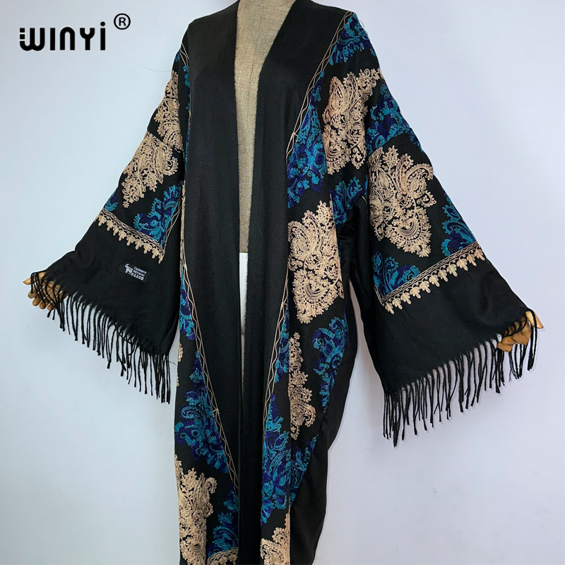WINYI الشتاء النساء شرابة البا - مراجعة Embroidery Pashmina وسعره