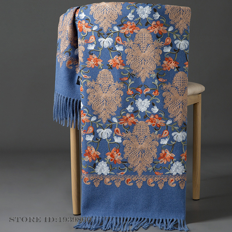 وشاح من الكشمير والباشمينا مطر - مراجعة Embroidery Pashmina وسعره