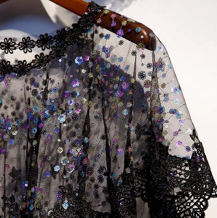 وشاح نسائي شفاف مطرز بالدانتيل - مراجعة Embroidery Pashmina وسعره