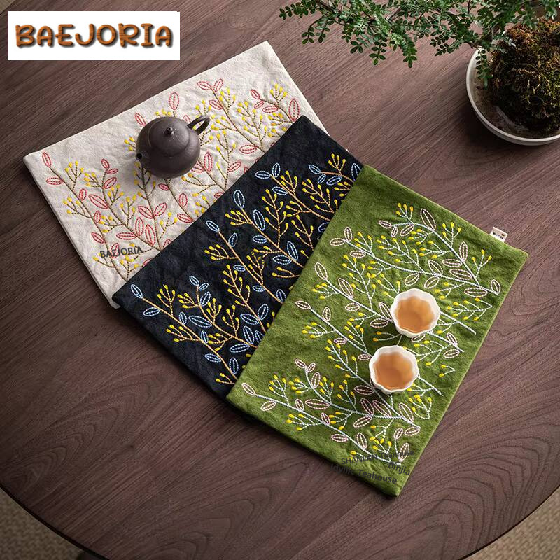 منشفة شاي قماشية مطرزة يدويًا  - مراجعة Embroidery Cloth وسعره