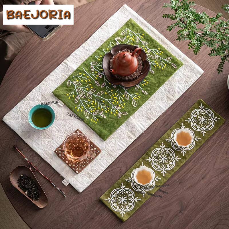 منشفة شاي قماشية مطرزة يدويًا  - مراجعة Embroidery Cloth وسعره