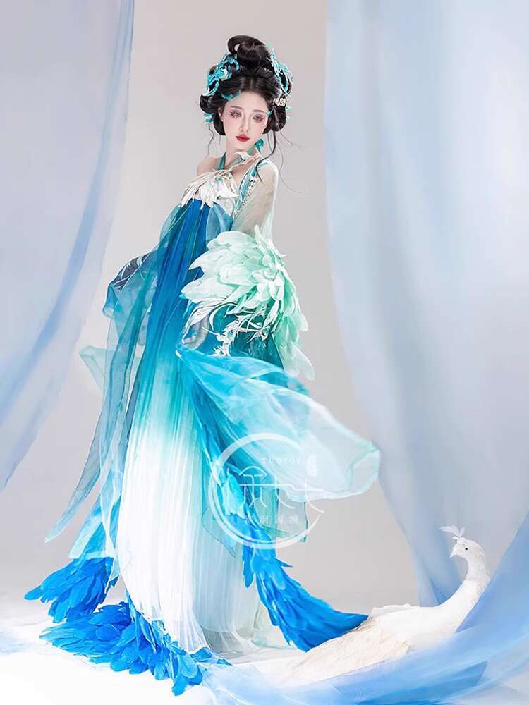 جديد الطاووس Hanfu أزياء المرأ - مراجعة Embroidery Skirt وسعره