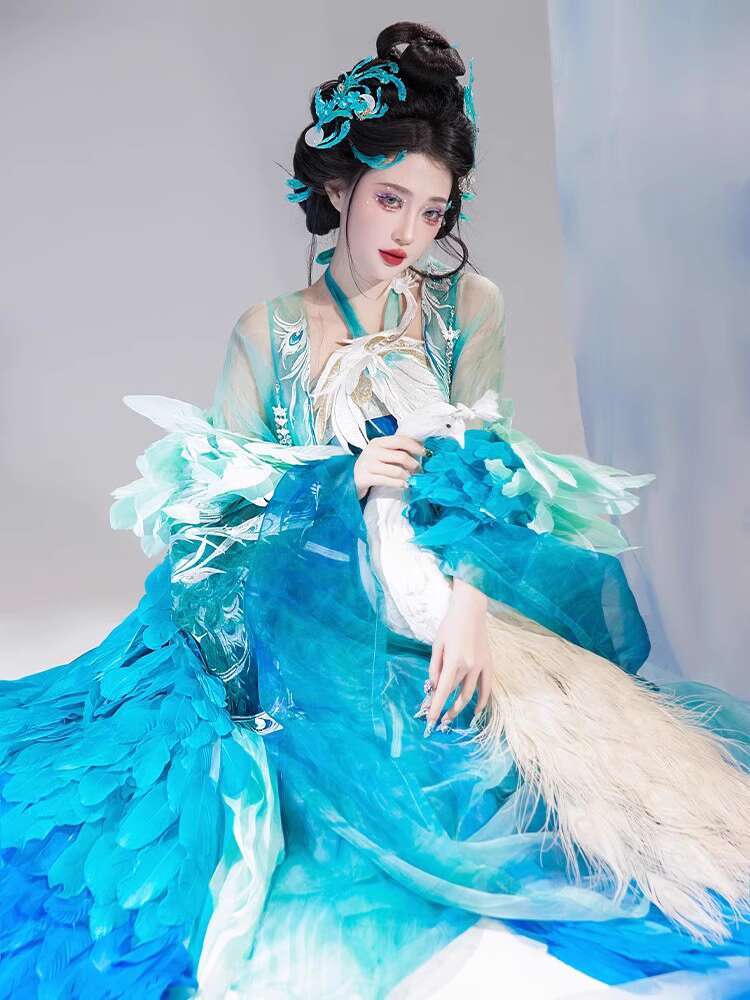جديد الطاووس Hanfu أزياء المرأ - مراجعة Embroidery Skirt وسعره